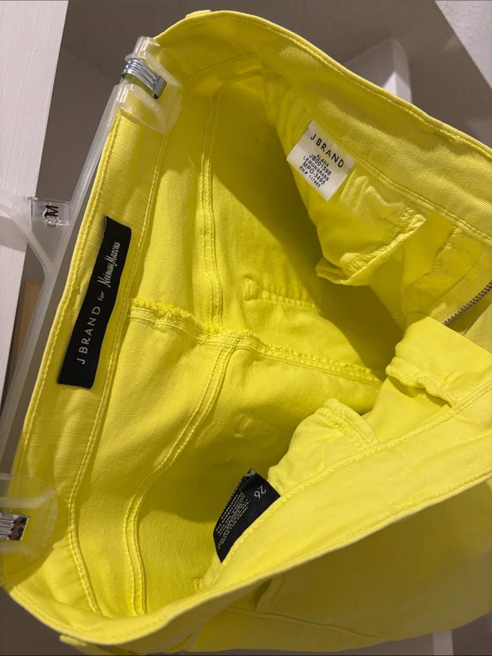 Neiman Marcus J Brand Neon Yellow Cropped Ankle Pants